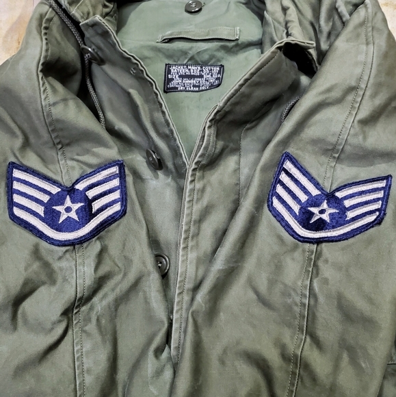 Vtg 1961 USAF Air Force Field Jacket Size Sm Reg Cotton Sateen Rollaway Hood EUC - Picture 8 of 12